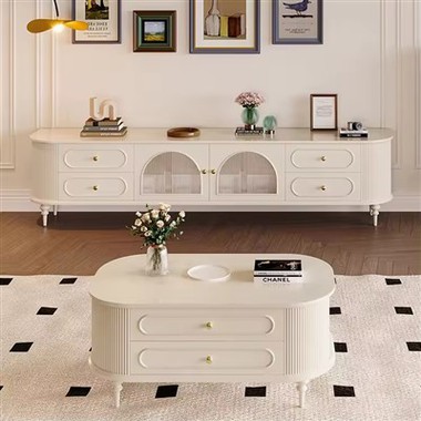 エレガントな白いテレビスタンド